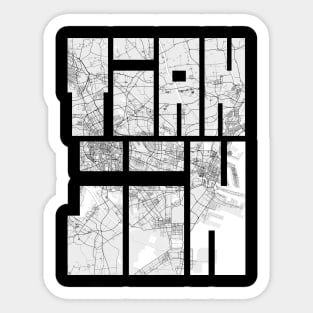 Tianjin, China City Map Typography - Light Sticker